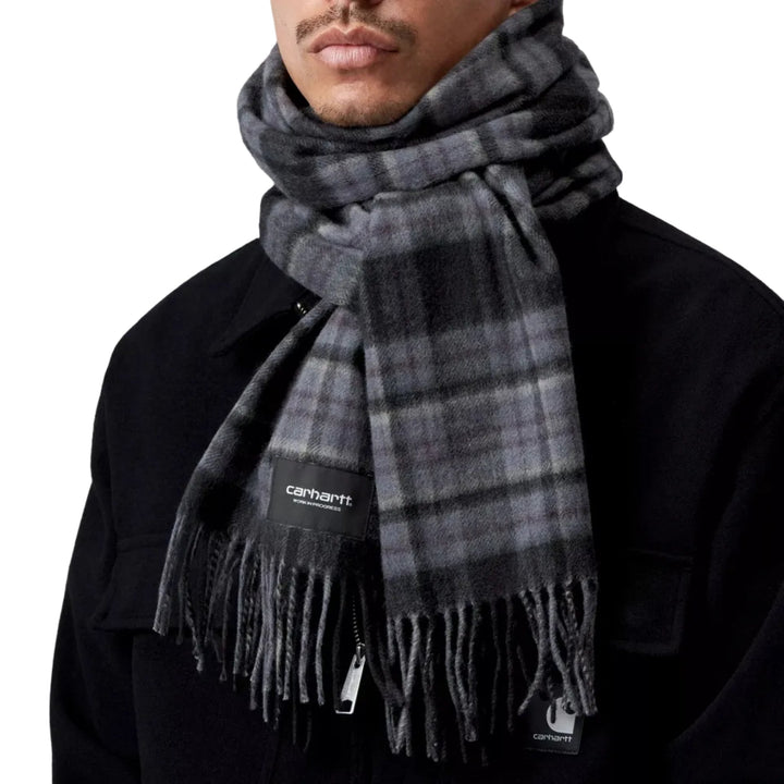 Carhartt WIP Parson Wool/Polyester Check Scarf Shady Purple - Merchant Menswear