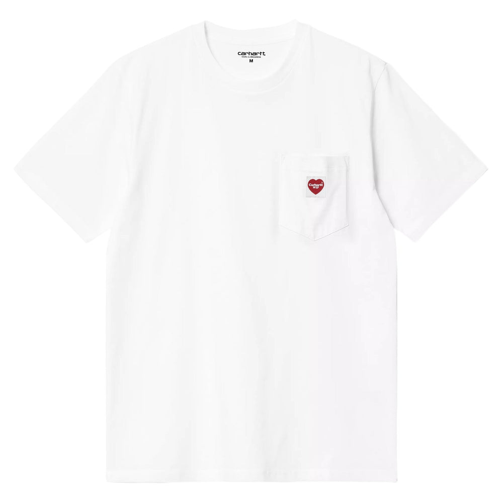 Carhartt WIP Pocket Heart T-Shirt White / Red - Merchant Menswear