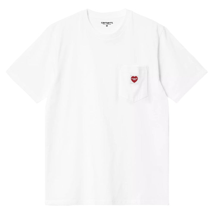 Carhartt WIP Pocket Heart T-Shirt White / Red - Merchant Menswear