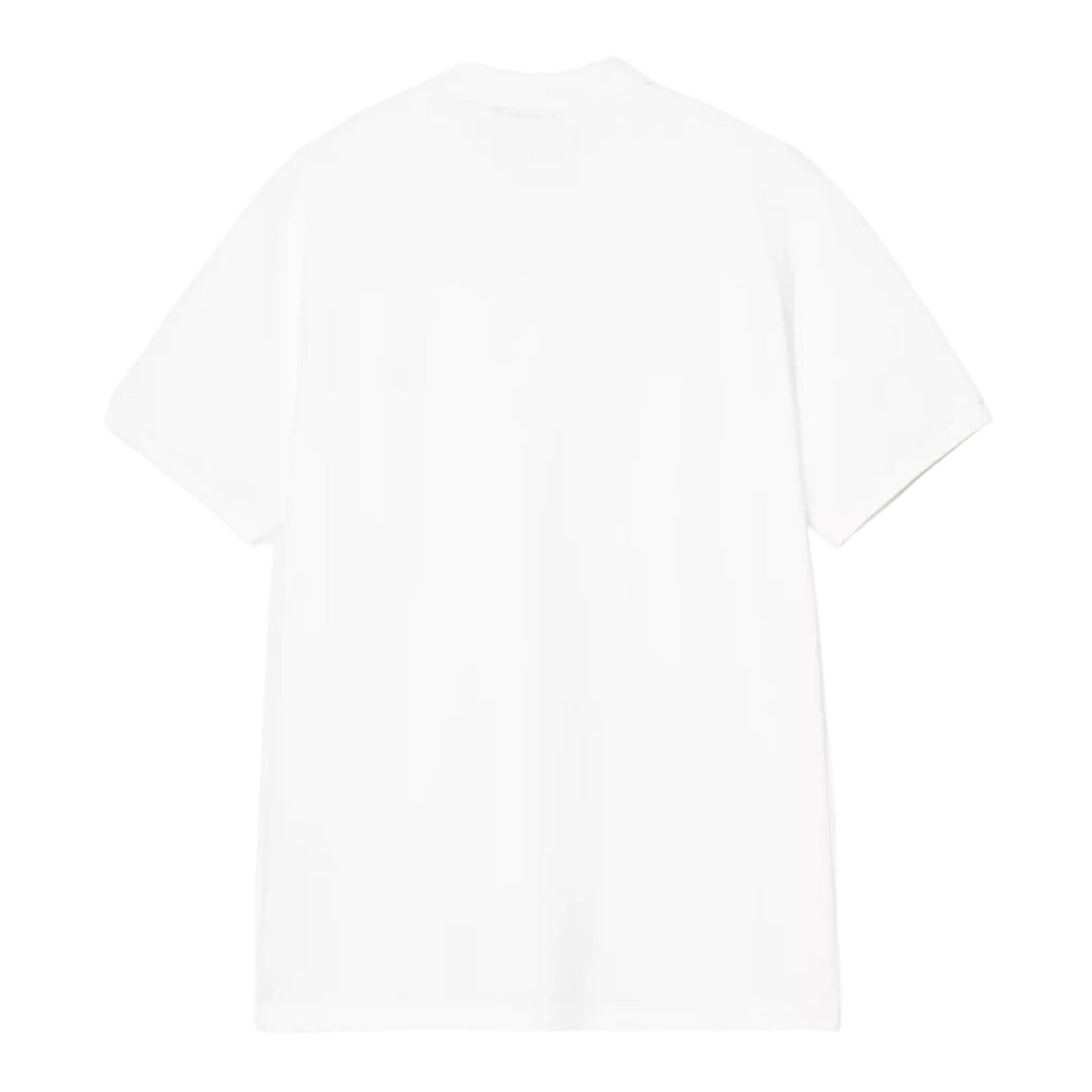 Carhartt WIP S/S Chase Pique Polo White/Gold - Merchant Menswear