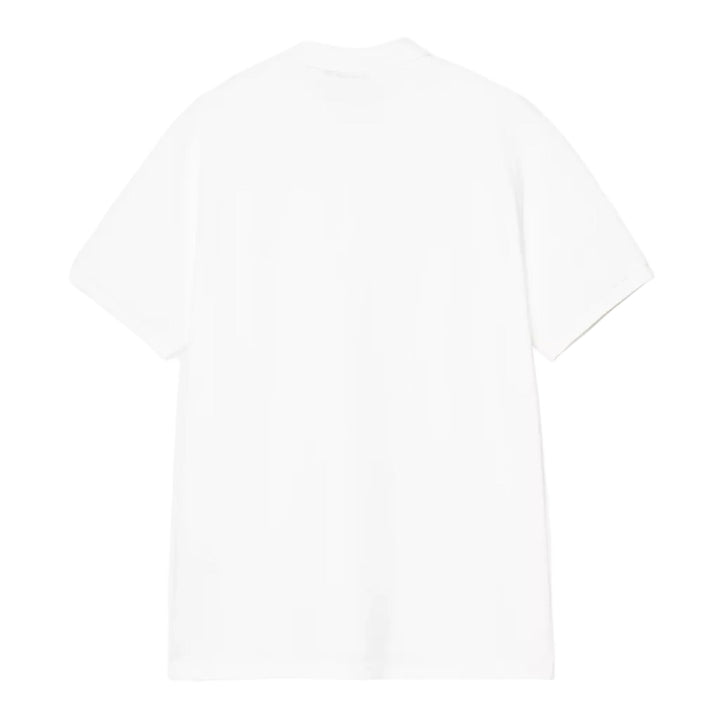 Carhartt WIP S/S Chase Pique Polo White/Gold - Merchant Menswear