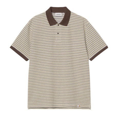 Carhartt WIP S/S Dion Stripe Cotton Waffle Polo Wax - Merchant Menswear