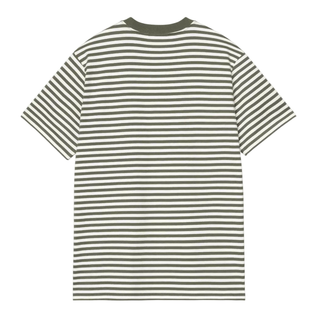 Carhartt WIP S/S Ezra Pocket Tee Leaf /Wax Stripe - Merchant Menswear
