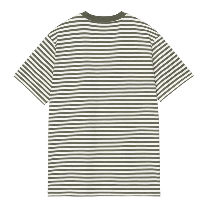 Carhartt WIP S/S Ezra Pocket Tee Leaf /Wax Stripe - Merchant Menswear