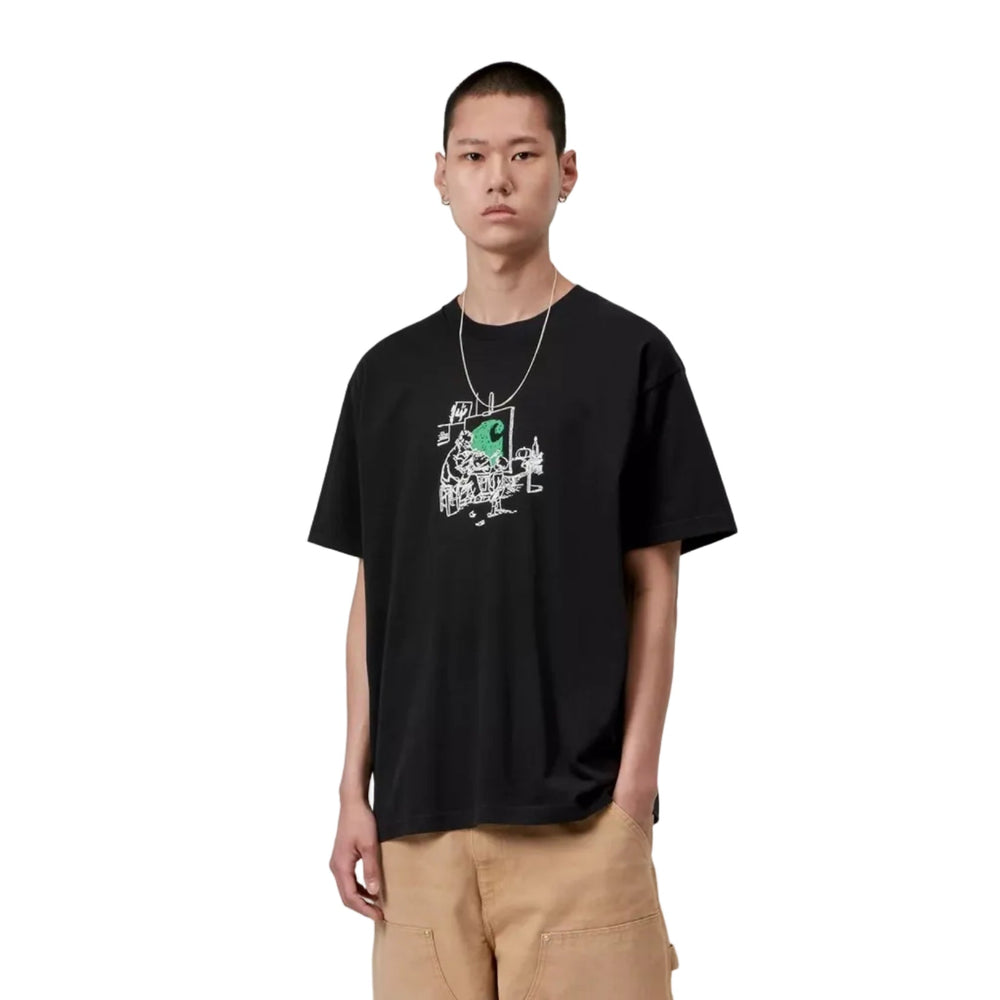 Carhartt WIP S/S Old Painter T-Shirt Black - Merchant Menswear