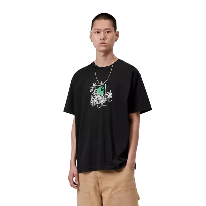Carhartt WIP S/S Old Painter T-Shirt Black - Merchant Menswear