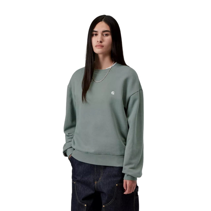 Carhartt WIP Women W Casey Sweatshirt Velvet Green / Silver - Merchant Menswear