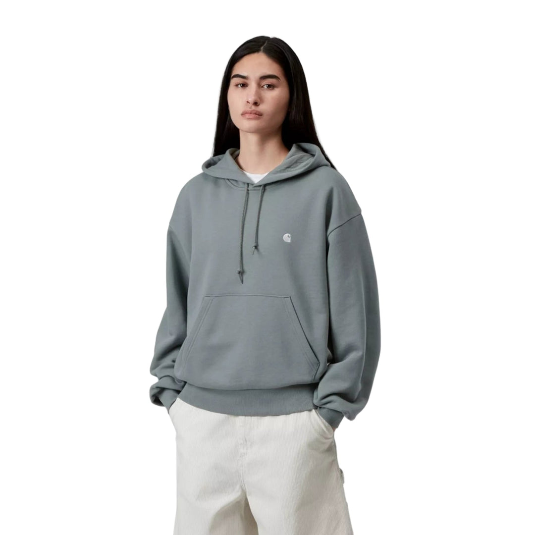 Carhartt WIP Women W Hooded Casey Sweatshirt Velvet Green / Silver - Merchant Menswear