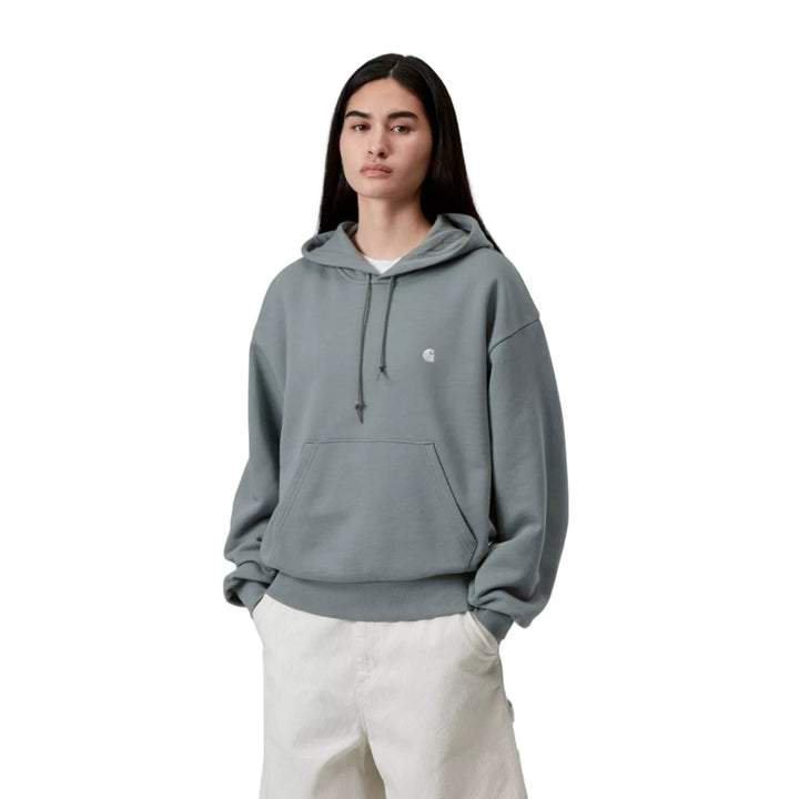 Carhartt WIP Women W Hooded Casey Sweatshirt Velvet Green / Silver - Merchant Menswear