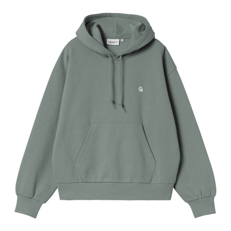 Carhartt WIP Women W Hooded Casey Sweatshirt Velvet Green/Silver - Merchant Menswear