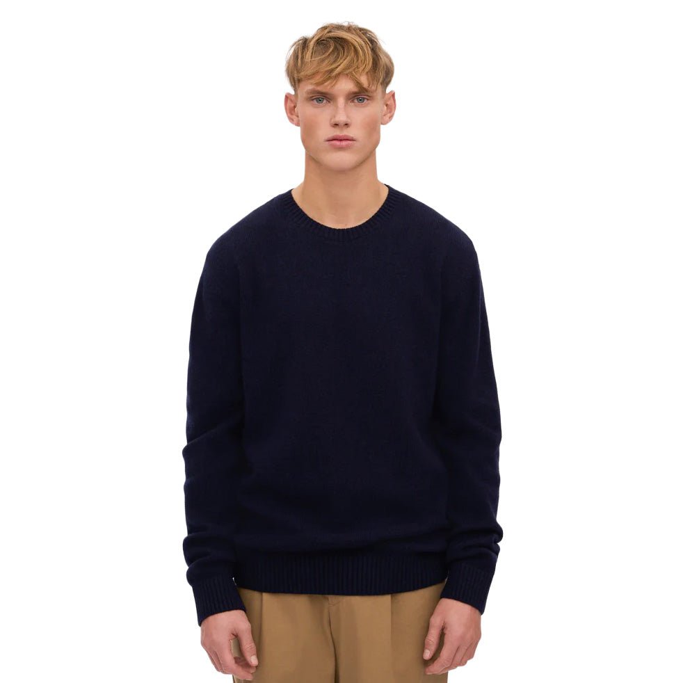 Colorful Standard Classic Merino Wool Crew Navy Blue - Merchant Menswear