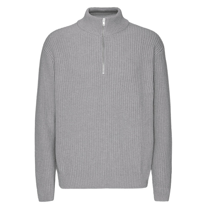 Colorful Standard Classic Merino Wool Quarter Zip Heather Grey - Merchant Menswear
