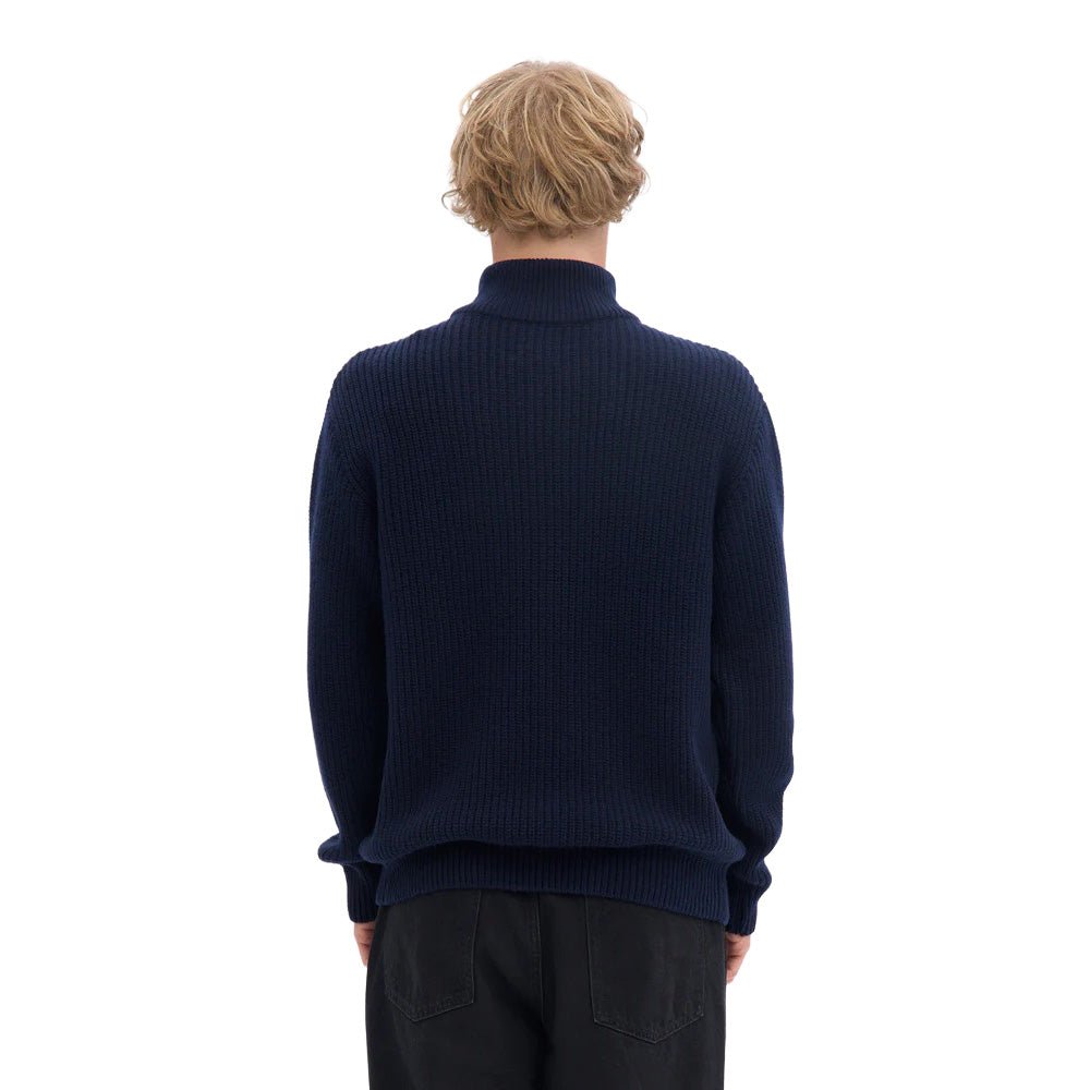 Colorful Standard Classic Merino Wool Quarter Zip Navy Blue - Merchant Menswear