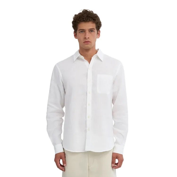 Colorful Standard L/S Linen Shirt Optical White - Merchant Menswear