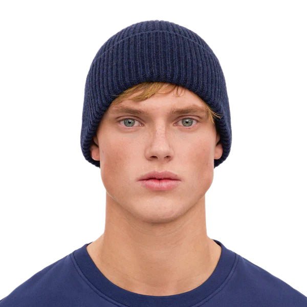 Colorful Standard Merino Wool Beanie - Marine Blue - Merchant Menswear