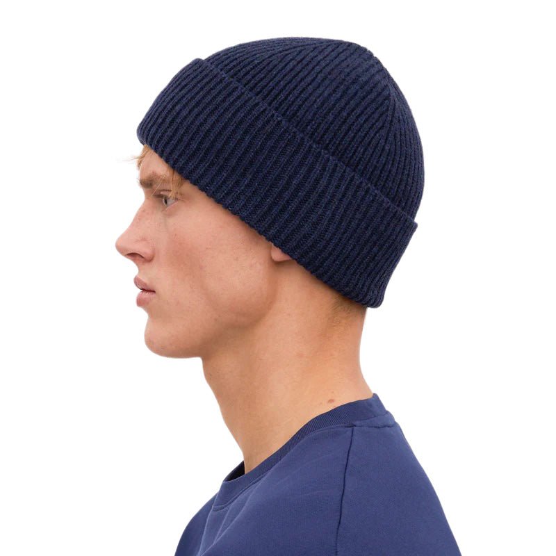 Colorful Standard Merino Wool Beanie - Marine Blue - Merchant Menswear