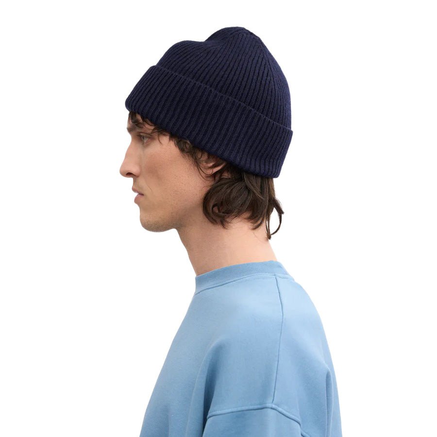 Colorful Standard Merino Wool Beanie - Navy - Merchant Menswear