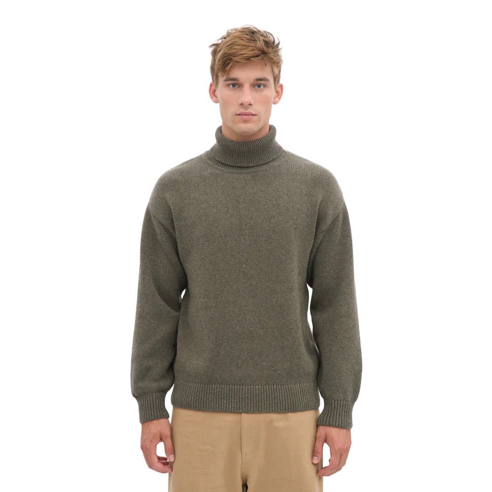Colorful Standard Merino Wool Turtleneck Dusty Olive - Merchant Menswear