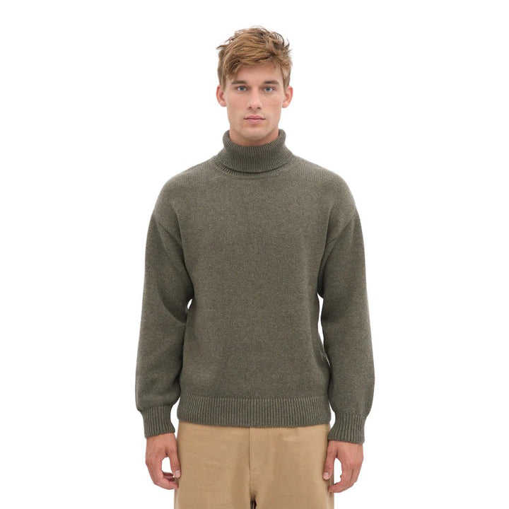 Colorful Standard Merino Wool Turtleneck Dusty Olive - Merchant Menswear