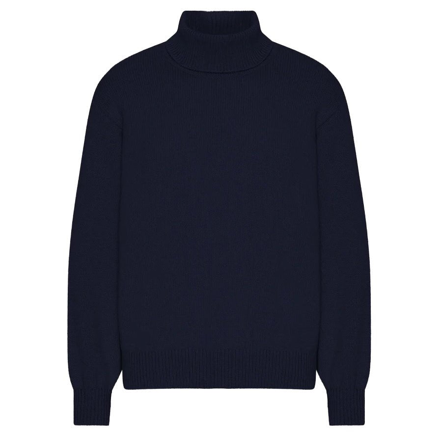 Colorful Standard Merino Wool Turtleneck Navy Blue - Merchant Menswear