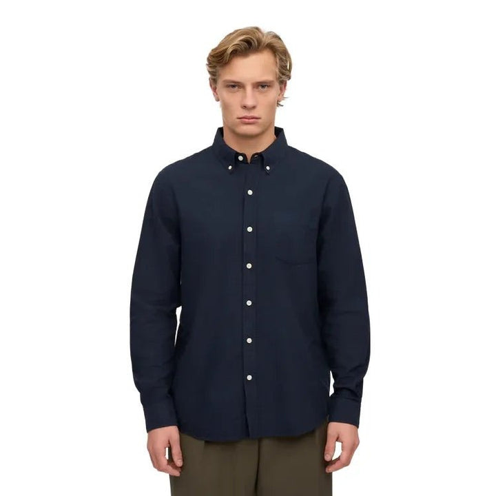 Colorful Standard Organic Cotton Oxford Shirt Navy Blue - Merchant Menswear