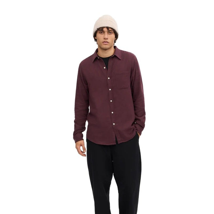 Colorful Standard Organic Flannel Shirt Oxblood - Merchant Menswear