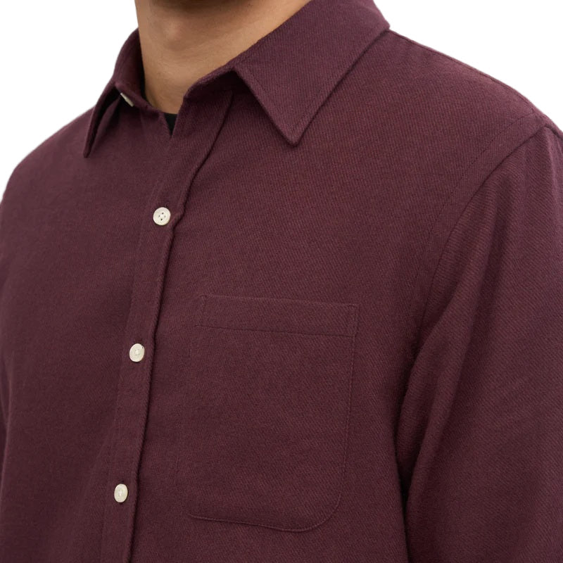 Colorful Standard Organic Flannel Shirt Oxblood - Merchant Menswear
