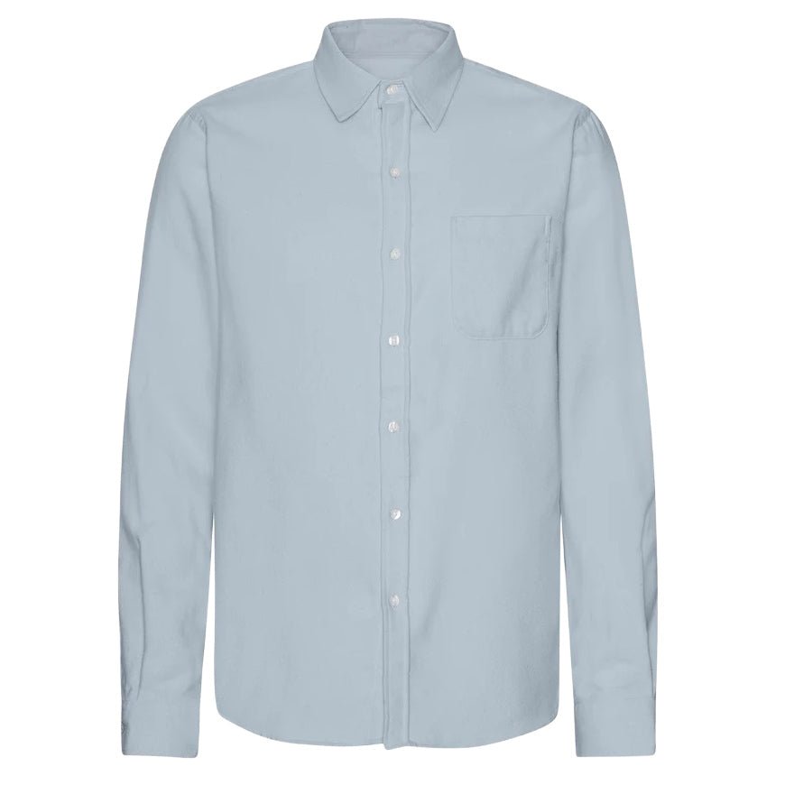 Colorful Standard Organic Flannel Shirt - Steel Blue - Merchant Menswear