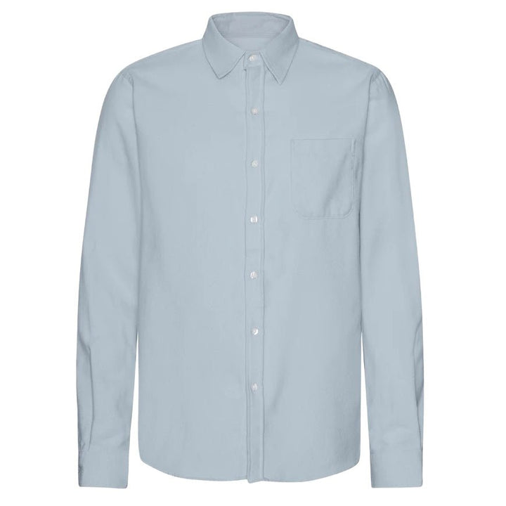 Colorful Standard Organic Flannel Shirt - Steel Blue - Merchant Menswear