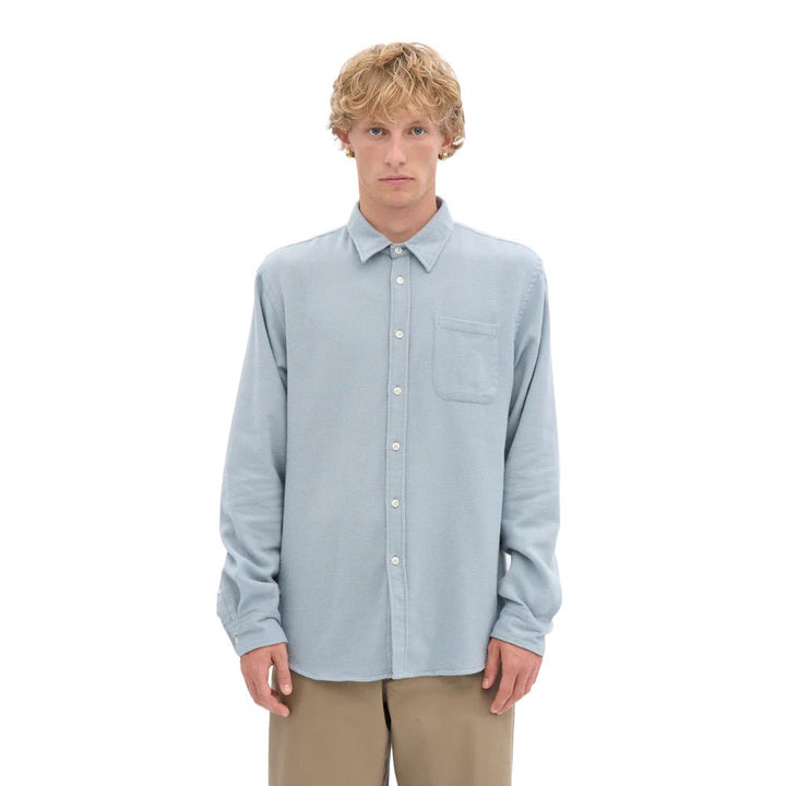 Colorful Standard Organic Flannel Shirt - Steel Blue - Merchant Menswear