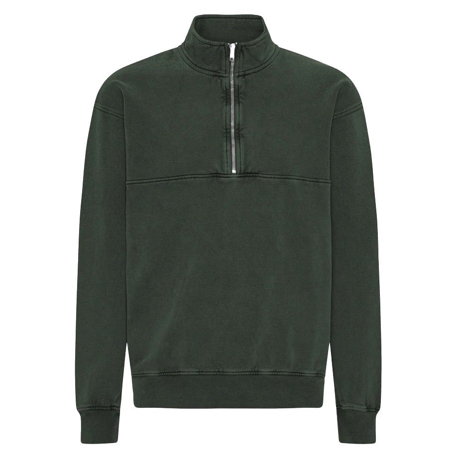 Colorful Standard Quarter Zip Sweat Midnight Forest - Merchant Menswear