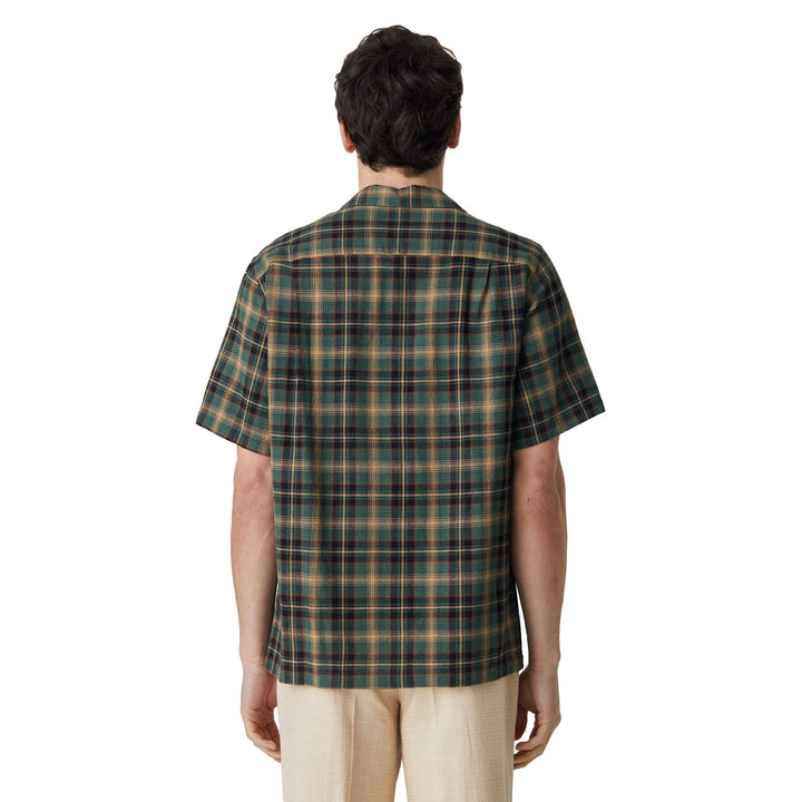 Flan Short Sleeve Shirt Green / Sand / Navy - Merchant Menswear