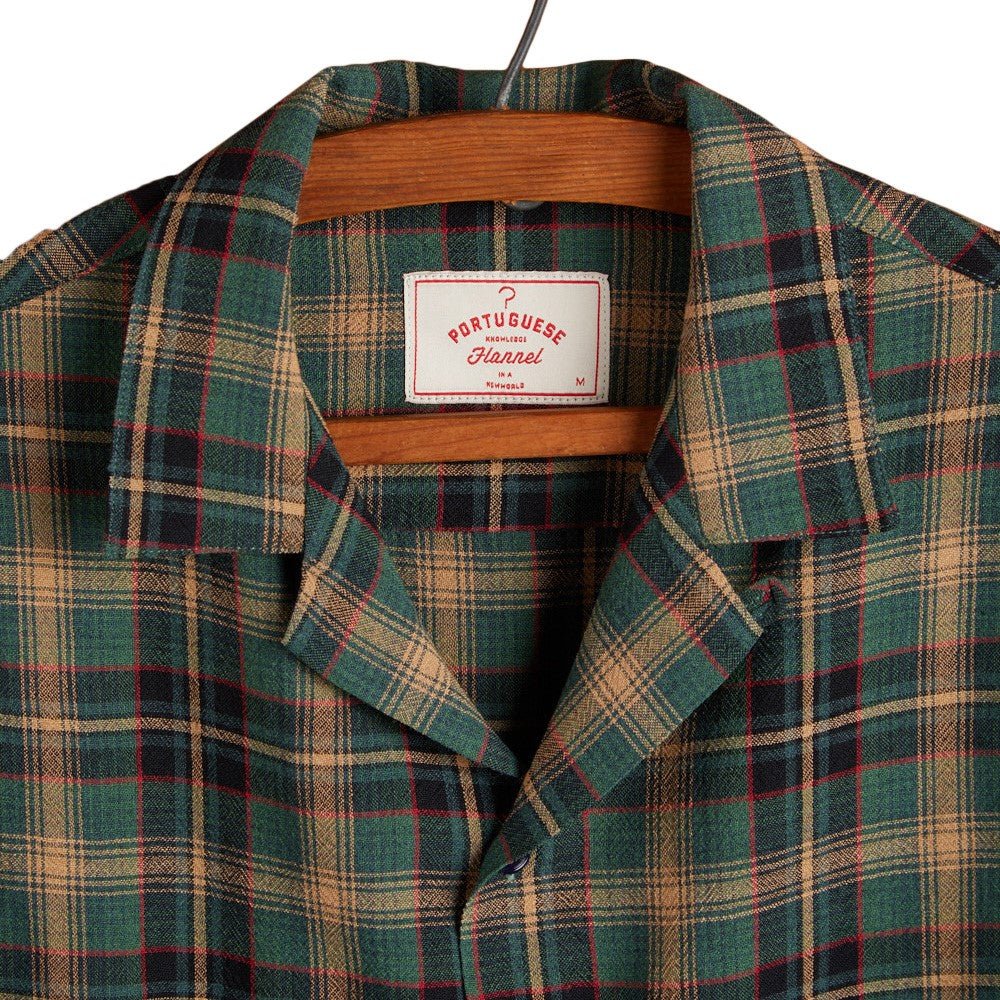 Flan Short Sleeve Shirt Green / Sand / Navy - Merchant Menswear