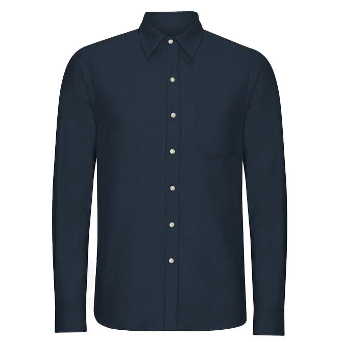 Flannel Shirt Navy Blue - Merchant Menswear