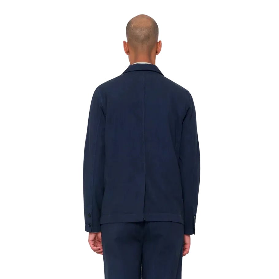 Folk Assembly Herringbone Blazer Navy - Merchant Menswear