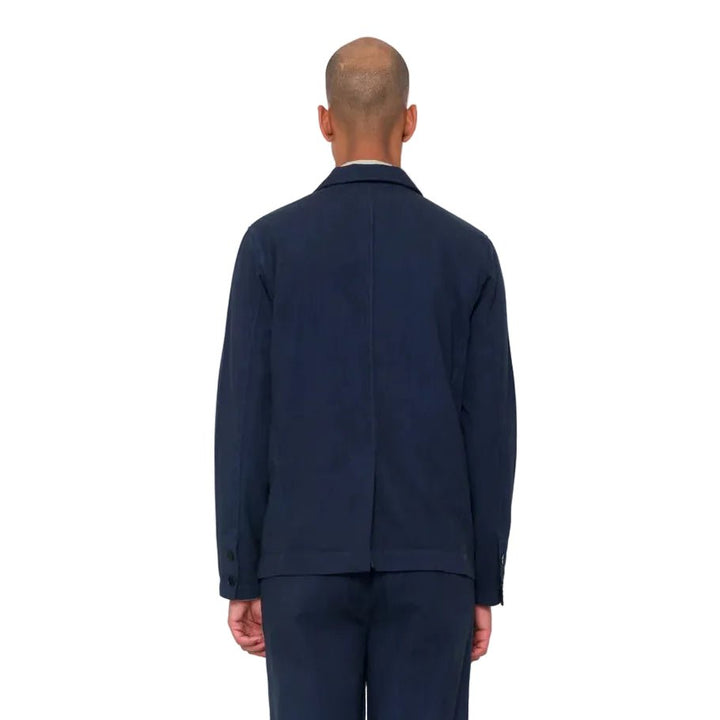 Folk Assembly Herringbone Blazer Navy - Merchant Menswear