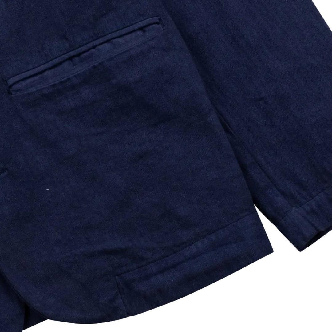 Folk Assembly Herringbone Blazer Navy - Merchant Menswear