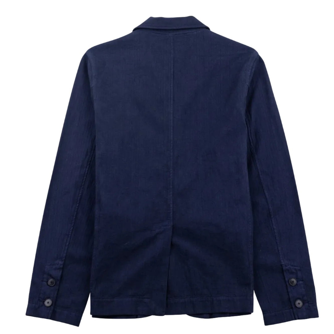 Folk Assembly Herringbone Blazer Navy - Merchant Menswear