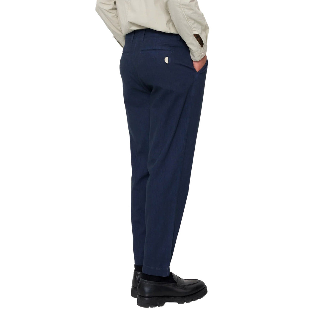 Folk Assembly Herringbone Suit Trouser Navy - Merchant Menswear