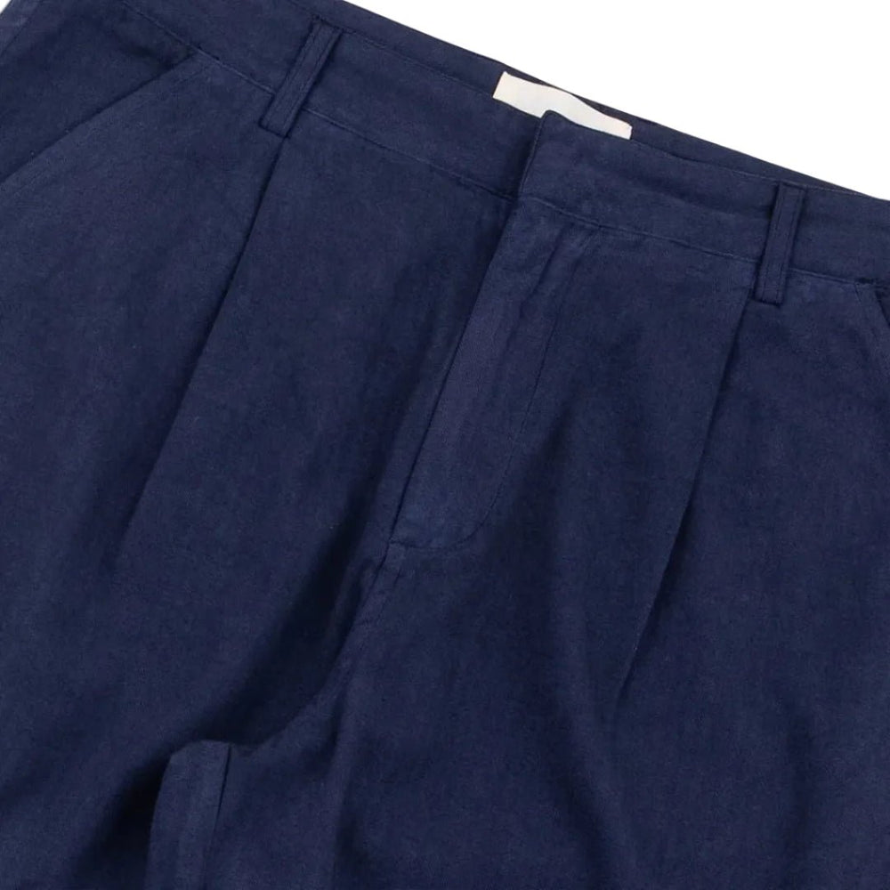 Folk Assembly Herringbone Suit Trouser Navy - Merchant Menswear