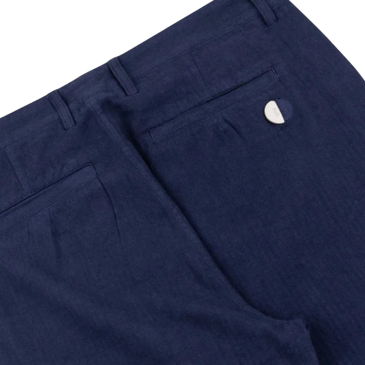 Folk Assembly Herringbone Suit Trouser Navy - Merchant Menswear