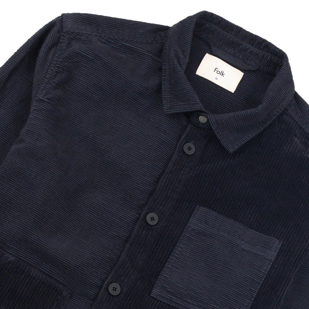 Folk Assembly Worker Jacket Cord Mix Soft Black - Merchant Menswear