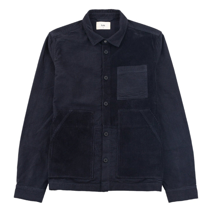 Folk Assembly Worker Jacket Cord Mix Soft Black - Merchant Menswear