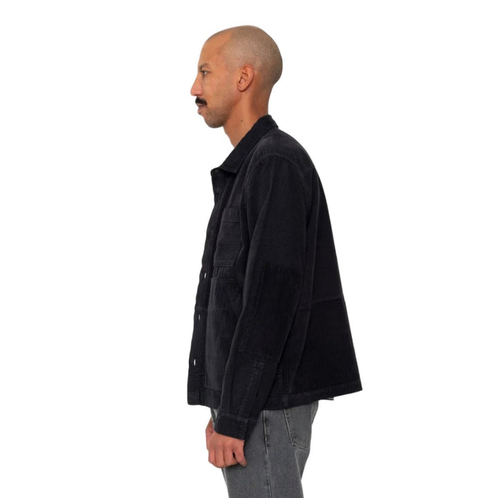 Folk Assembly Worker Jacket Cord Mix Soft Black - Merchant Menswear
