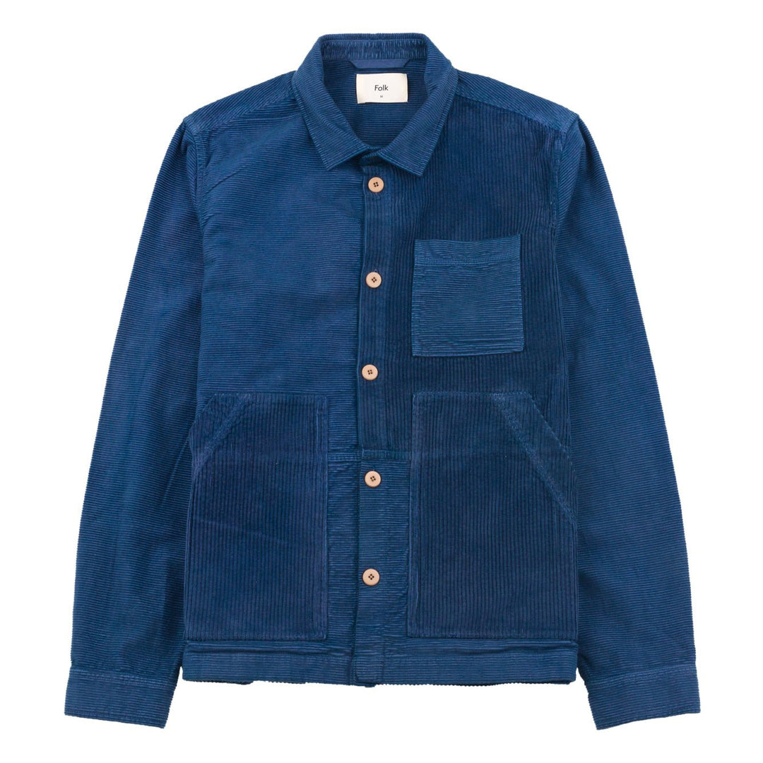 Folk Assembly Worker Jacket Cord Mix Soft Blue - Merchant Menswear