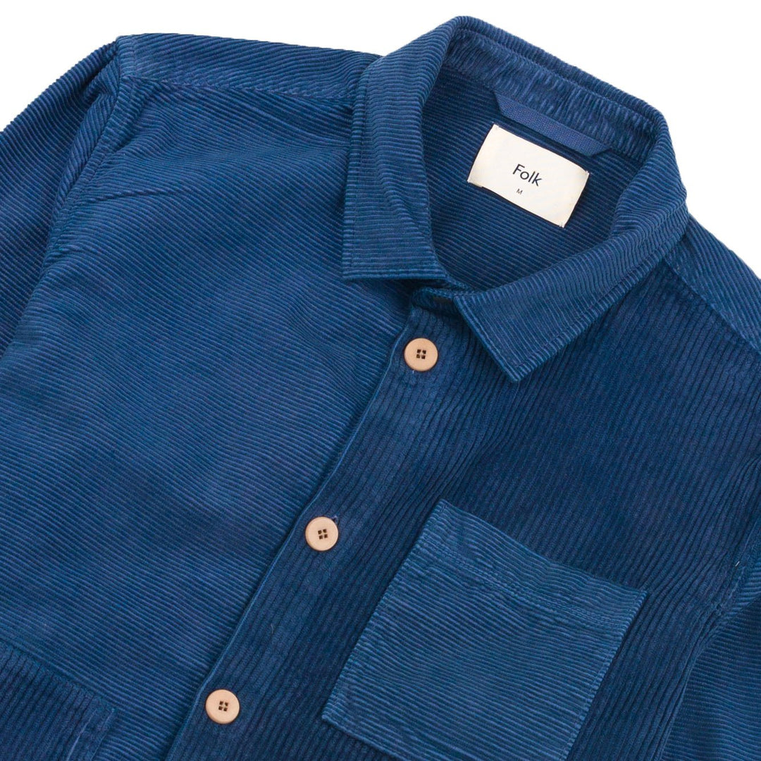 Folk Assembly Worker Jacket Cord Mix Soft Blue - Merchant Menswear