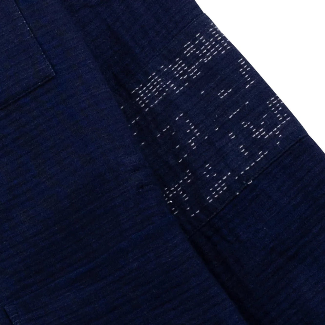 Folk Cotton Assembly Jacket Textured Indigo - Merchant Menswear