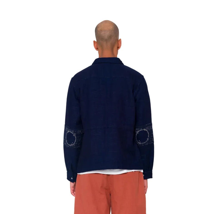 Folk Cotton Assembly Jacket Textured Indigo - Merchant Menswear