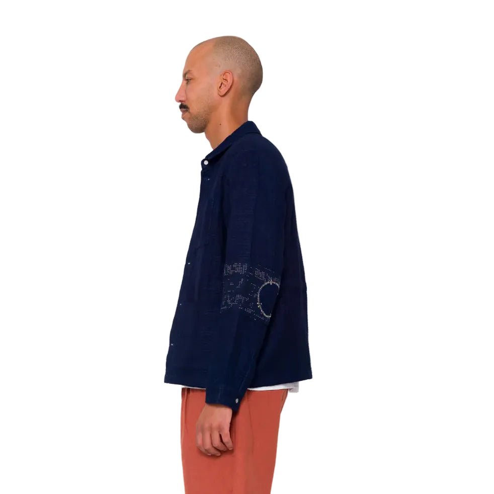 Folk Cotton Assembly Jacket Textured Indigo - Merchant Menswear