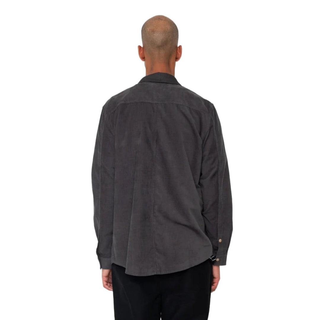 Folk Direction Babycord Shirt Charcoal - Merchant Menswear